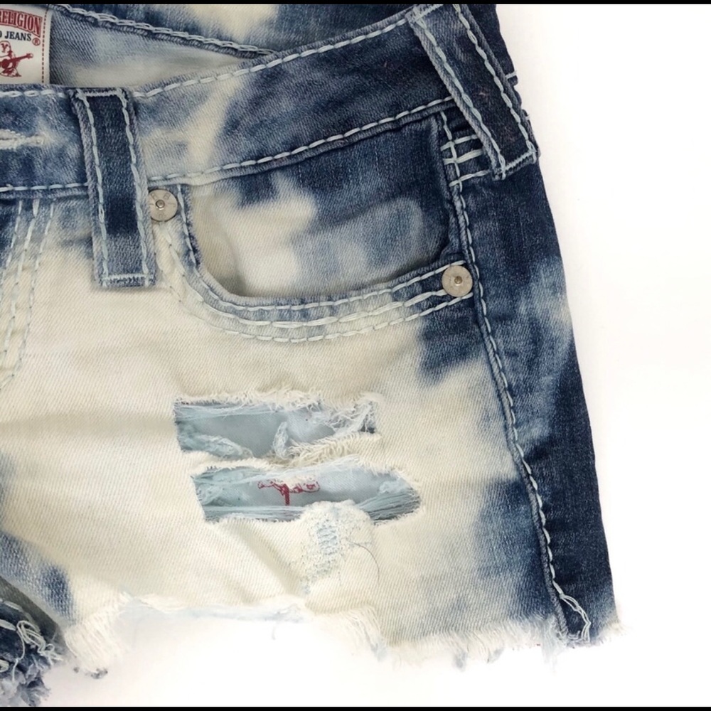 True Religion Distressed Cut Off Jean Shorts - Picture 4 of 8